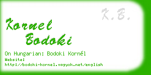 kornel bodoki business card