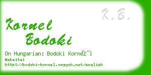 kornel bodoki business card